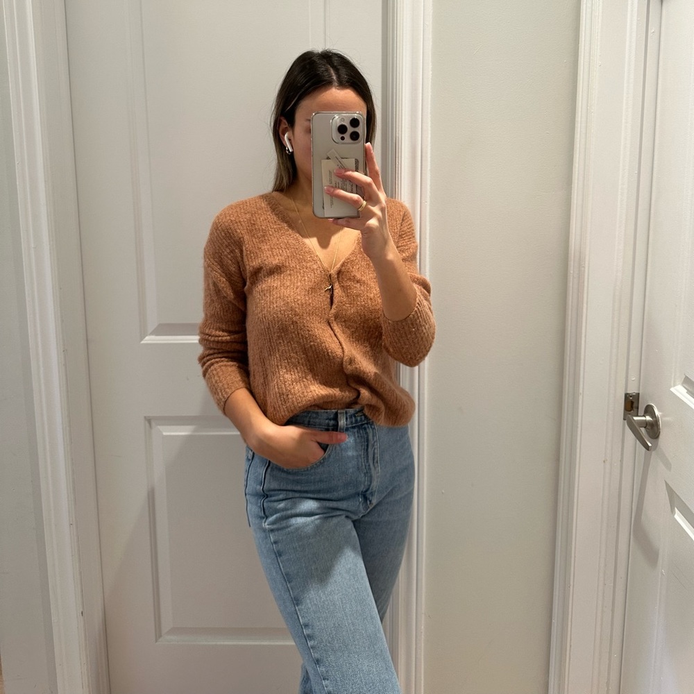 Aritzia Wilfred mohair button-up cardigan sweater